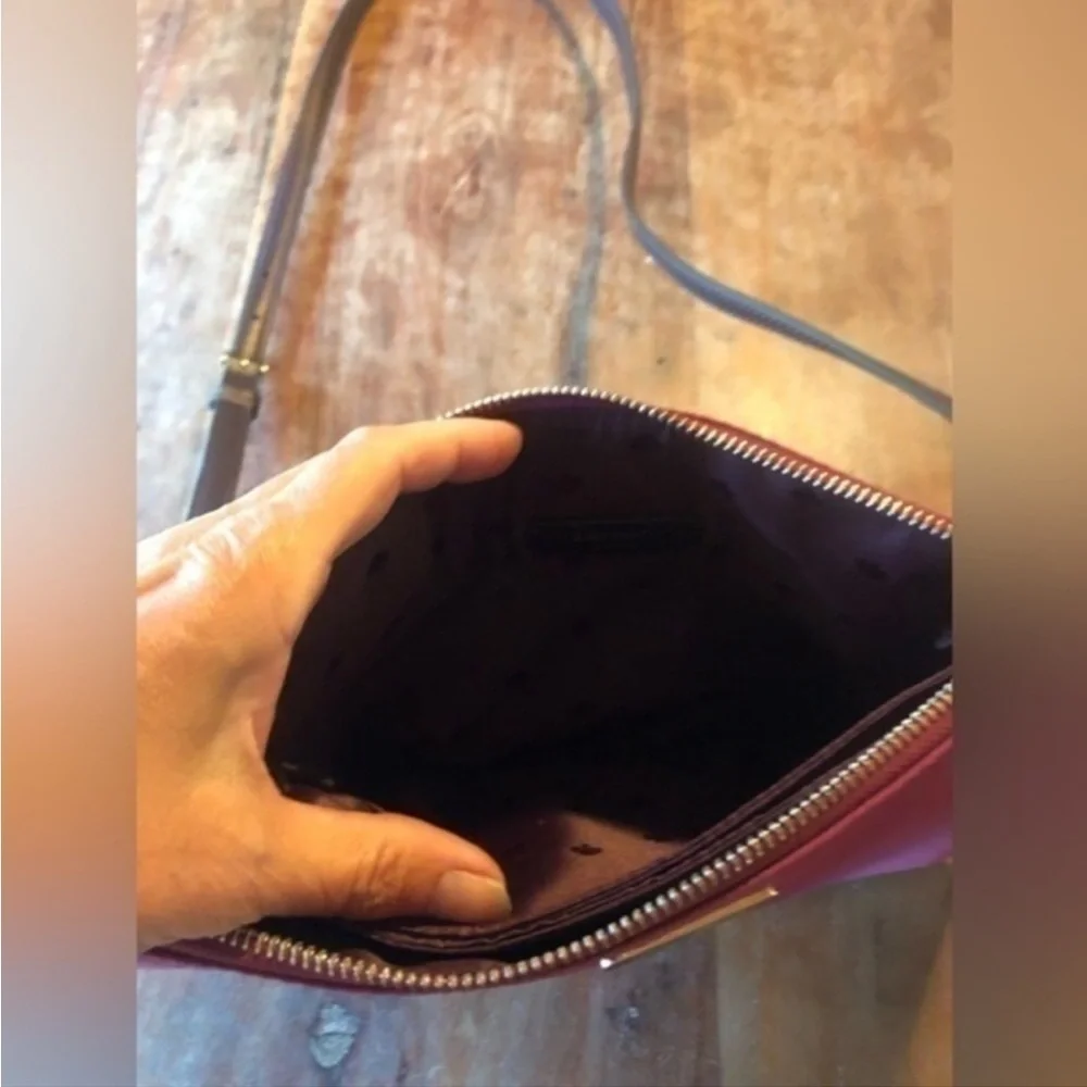 Kate Spade Jackson Triple Gusset Maroon Crossbody Bag
